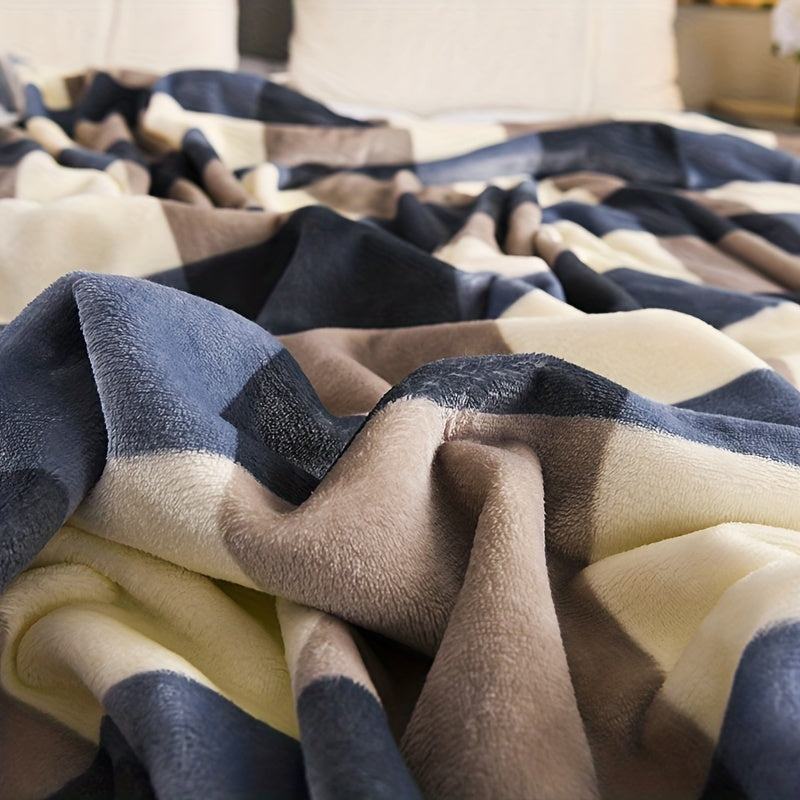 Zachte fleece deken met tropisch bladpatroon – lichtgewicht en warm