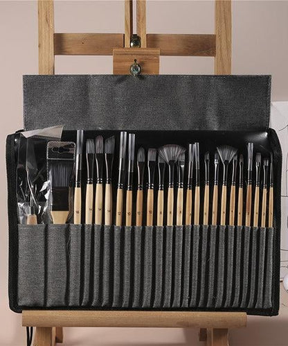 Professionele Penselenset 24 Stuks met Paletmes – Acryl, Aquarel & Olieverf