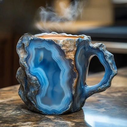 Handgemaakte Koffiekop van Mineraalsteen – Jaspis, Onyx of Kwarts