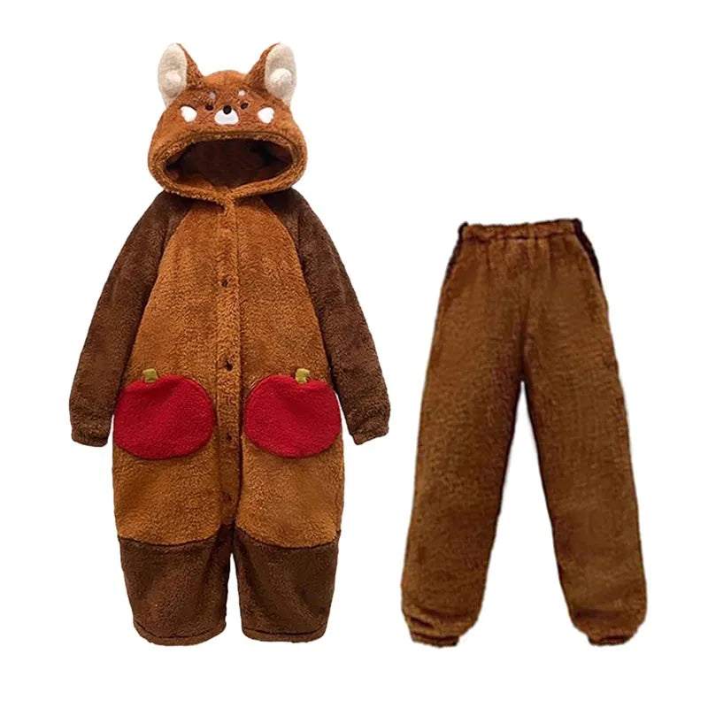 Knus capuchonbadjas met afneembare staart van polyester