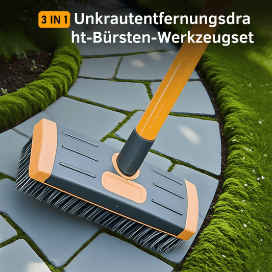 3-in-1 Voegenborstel met Verstelbare Steel voor Terras, Oprit en Stoep