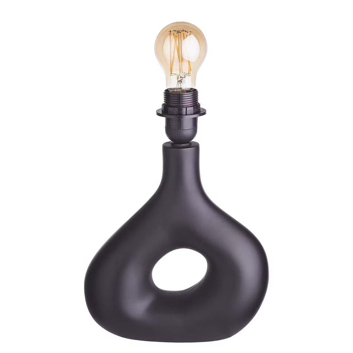 Tafellamp met keramische voet en stoffen kap – Industrieel Design