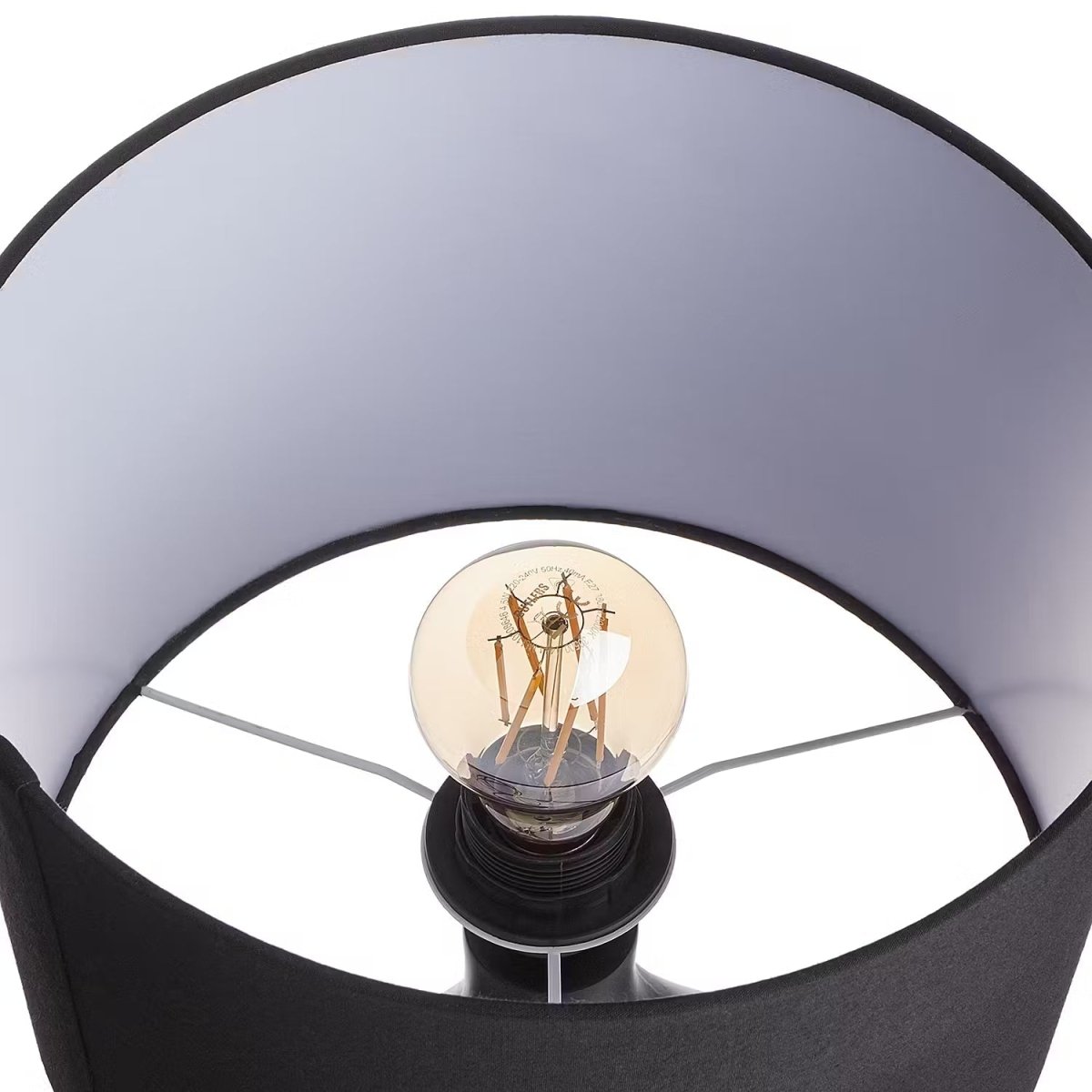 Tafellamp met keramische voet en stoffen kap – Industrieel Design