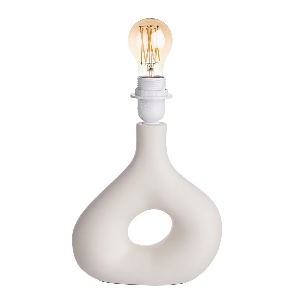 Tafellamp met keramische voet en stoffen kap – Industrieel Design