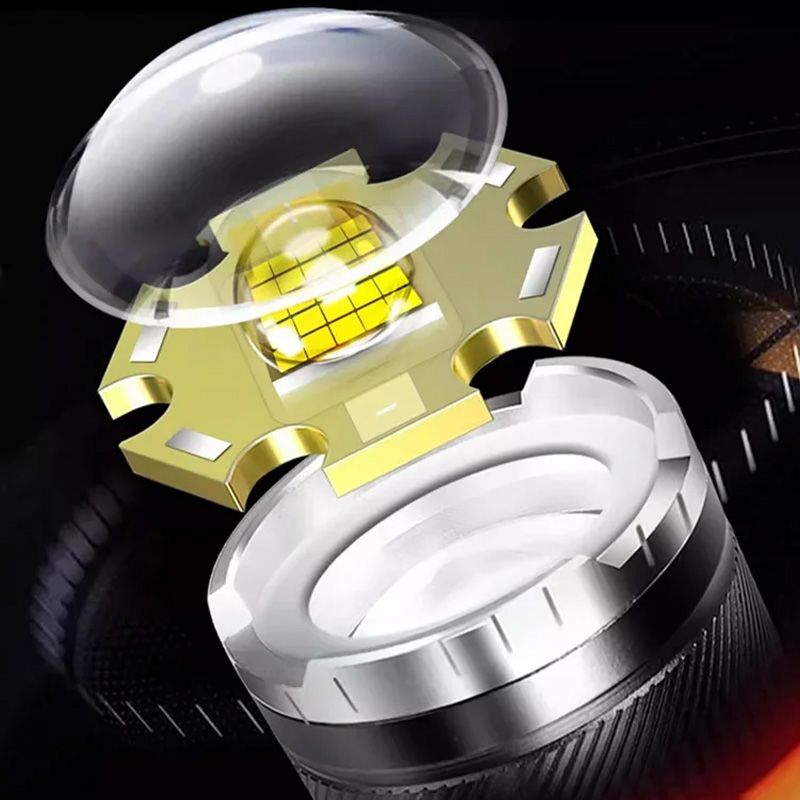 Krachtige LED Zaklamp 7500 Lumen – IPX7 Waterdicht & USB-C Oplaadbaar