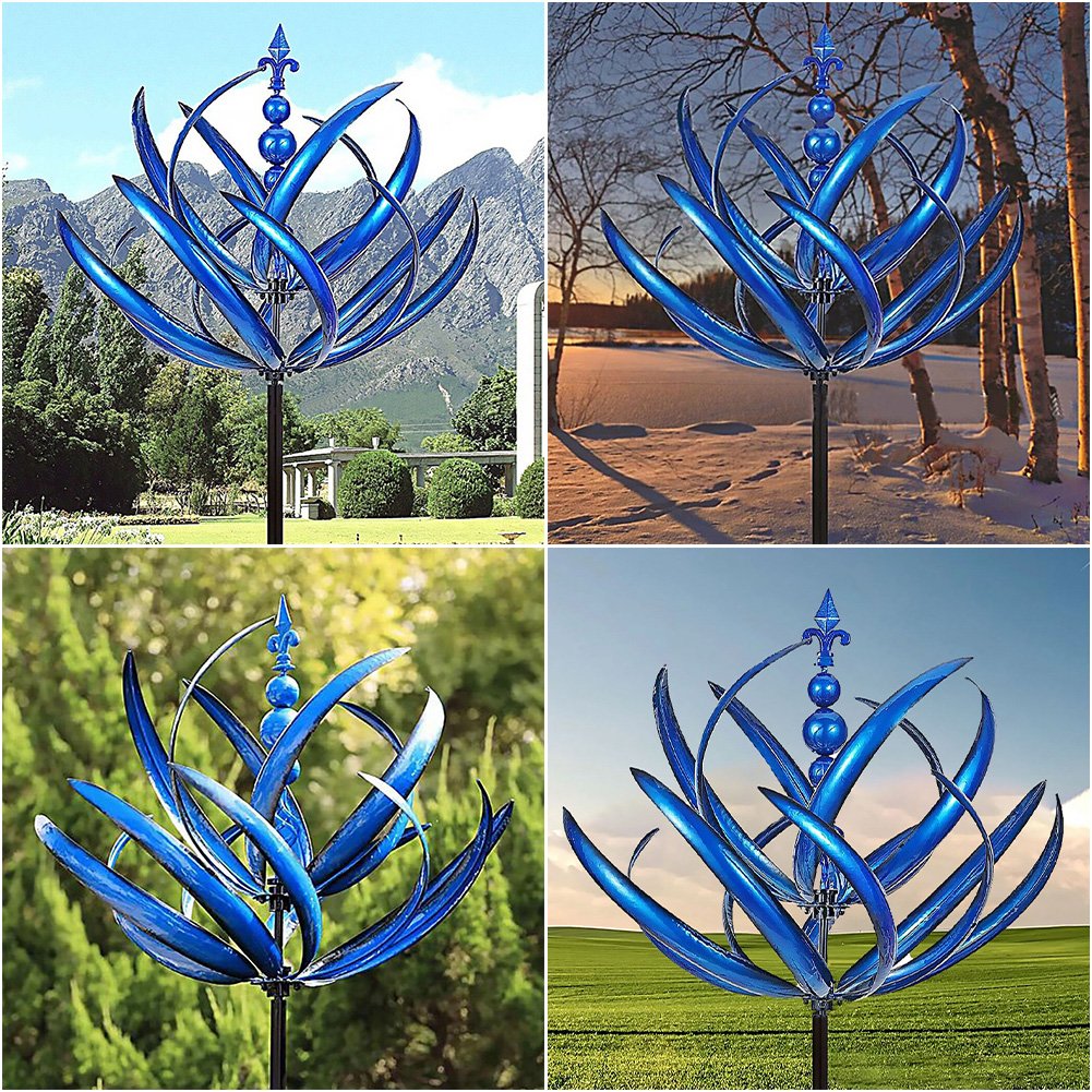 Decoratieve Windwijzer voor de Tuin in Lotusvorm – Roestvrij Staal