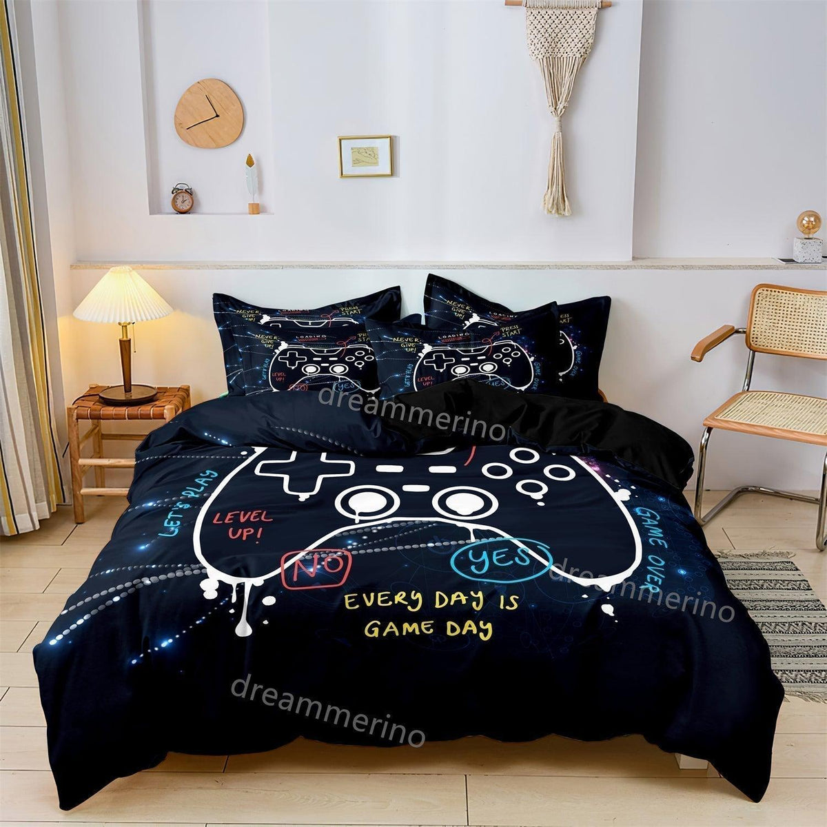 Gaming dekbedovertrekset kinderen – controller design met kussensloop