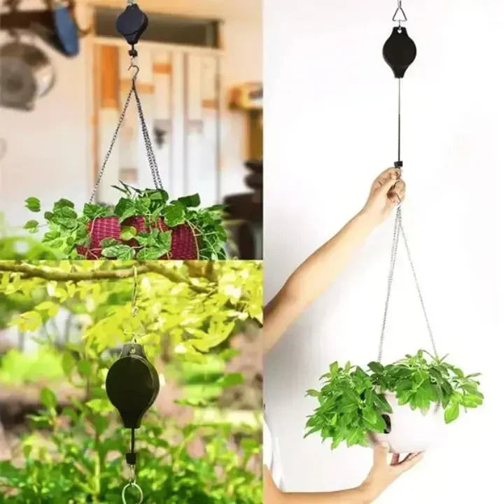 Katrolsysteem voor Hangende Planten met Plafondmontage – Draagt 3 kg