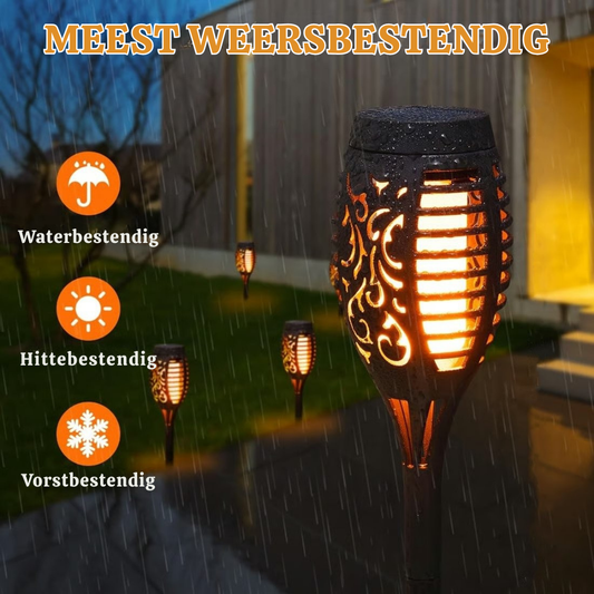 Zonne-energie Tuinfakkel met Automatische Lichtsensor voor Buiten