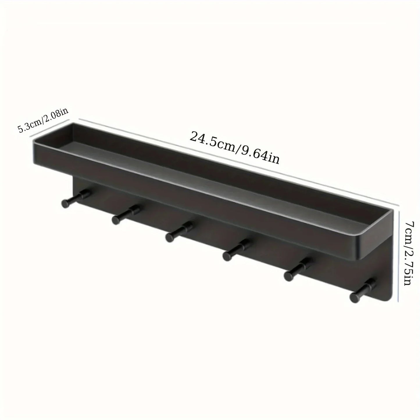 Wandplank met Haken en Legvak voor Gang, Keuken en Badkamer