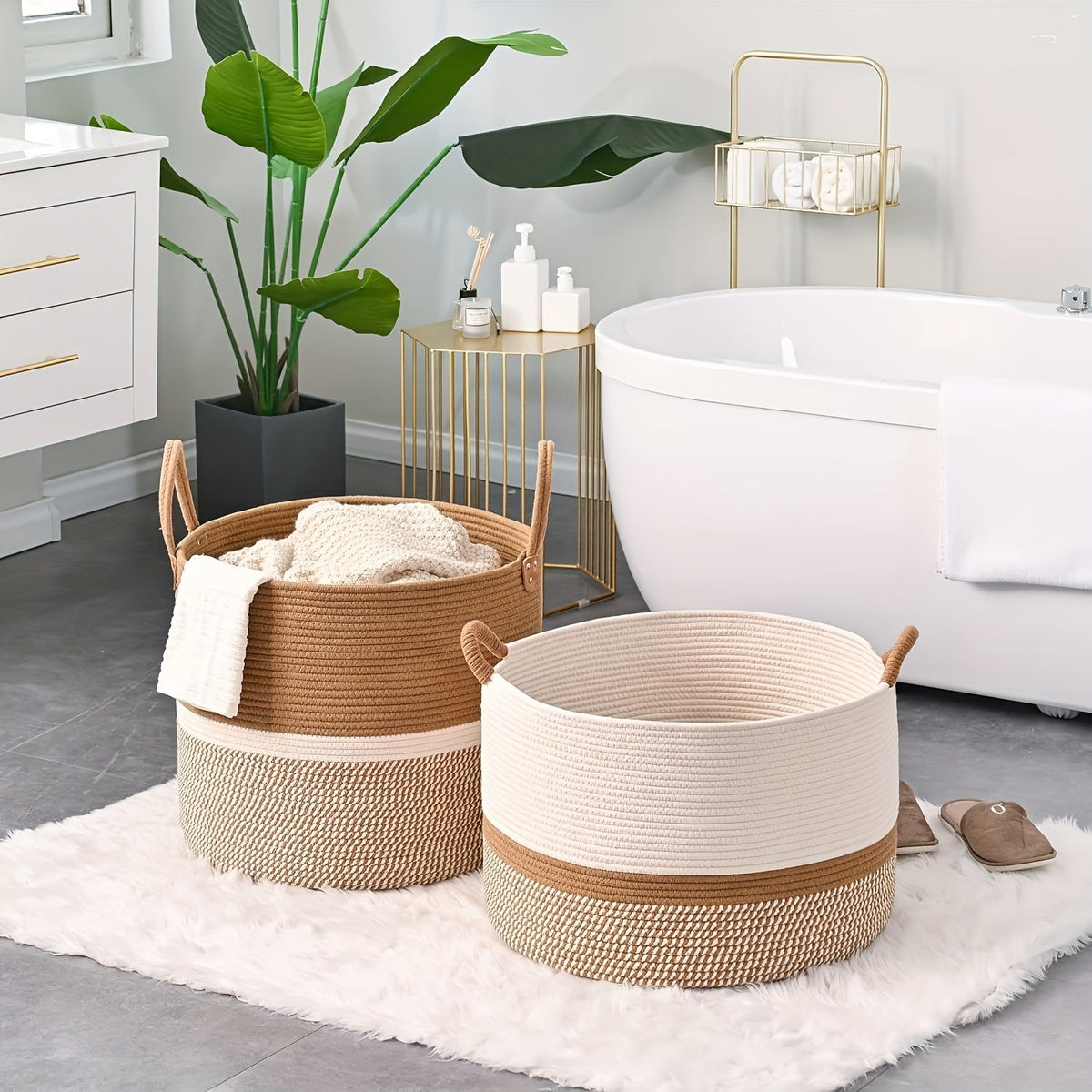Katoenen opbergmand in boho-stijl – veelzijdig en decoratief