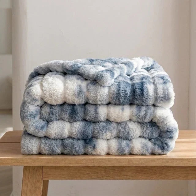 Kunstbont knuffeldeken in konijnenbontlook – zacht en warm