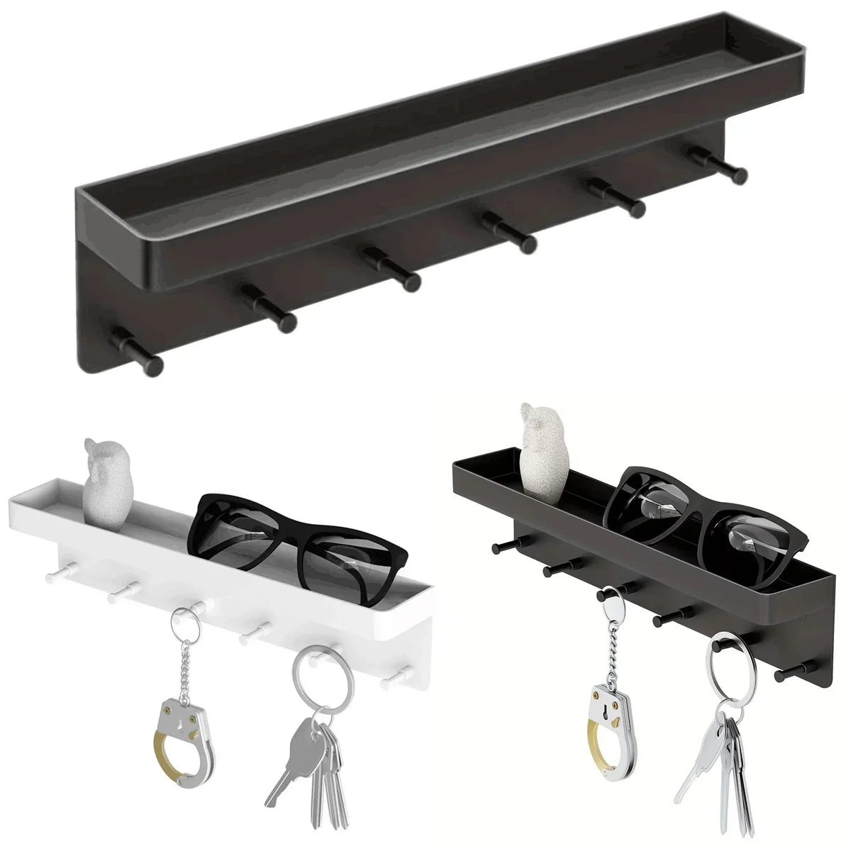 Wandplank met Haken en Legvak voor Gang, Keuken en Badkamer