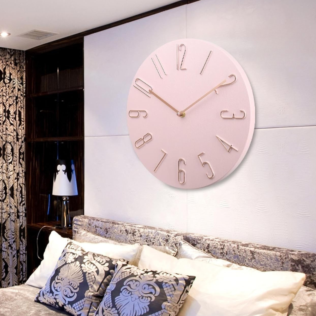 Moderne wandklok met stil quartz uurwerk – ronde tafelklok 30 cm