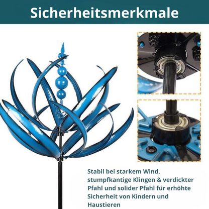 Decoratieve Windwijzer voor de Tuin in Lotusvorm – Roestvrij Staal