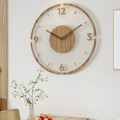 Geruisloze wandklok van acryl en hout – Modern woonkamerdesign