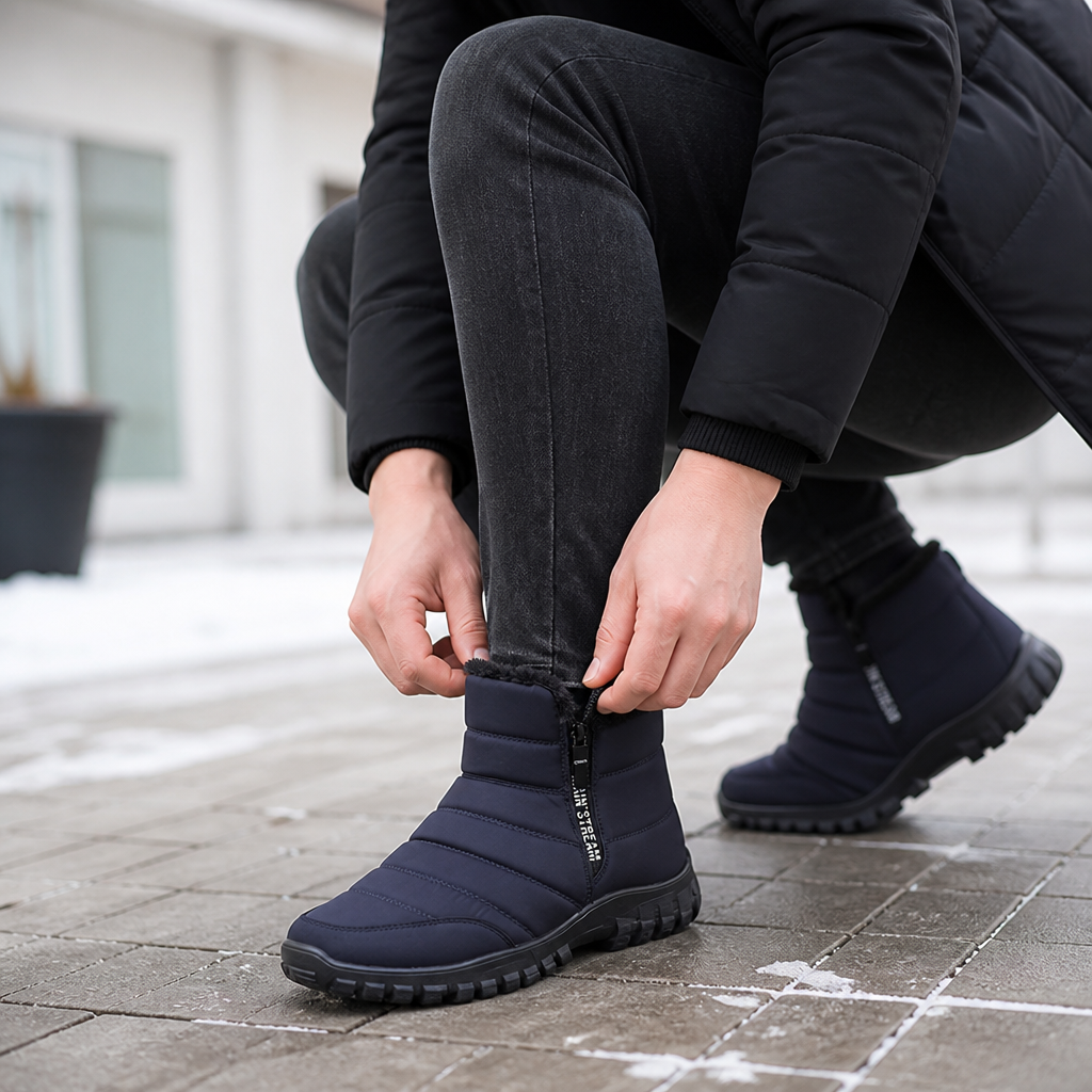 Waterdichte winterlaarzen met plateauzool en ritssluiting