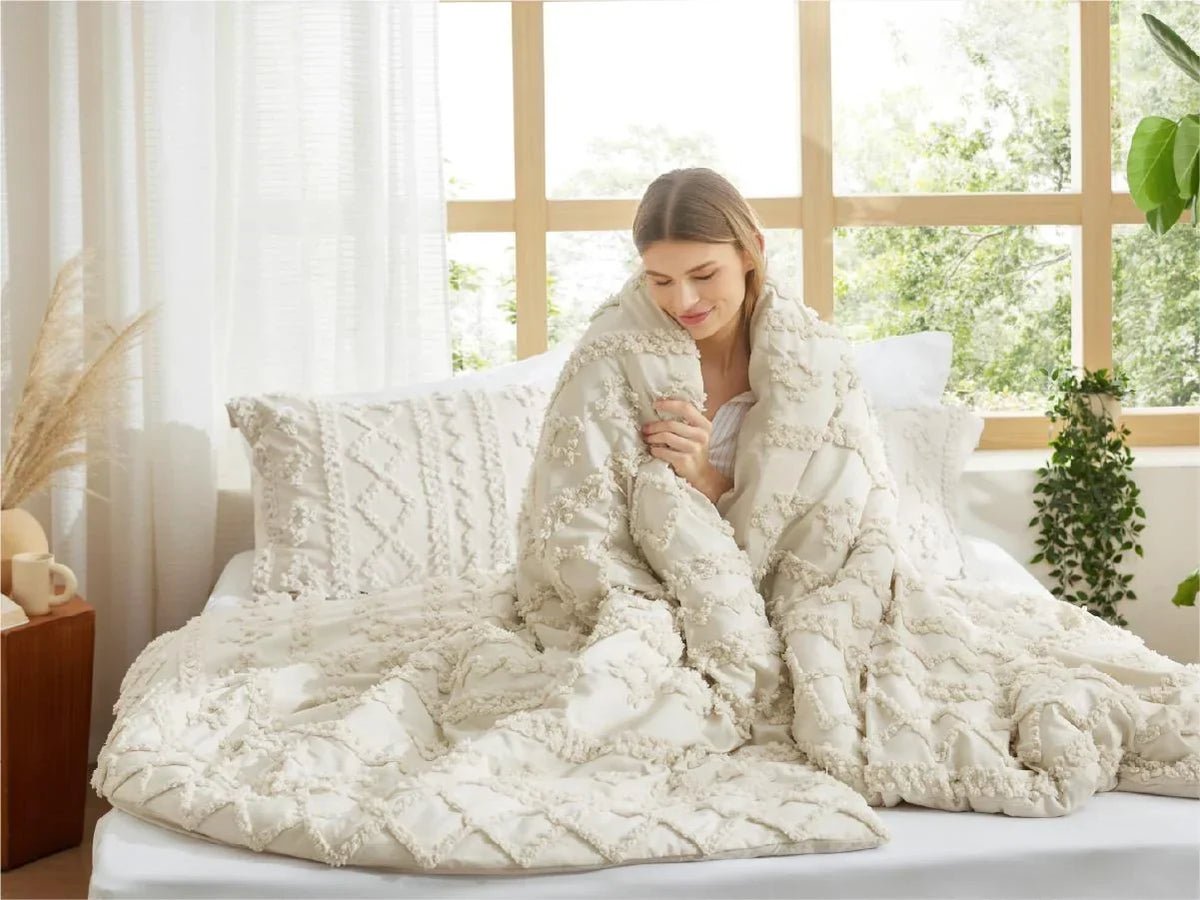 Getuft Boho Beddengoed Set – zachte deken voor elk seizoen