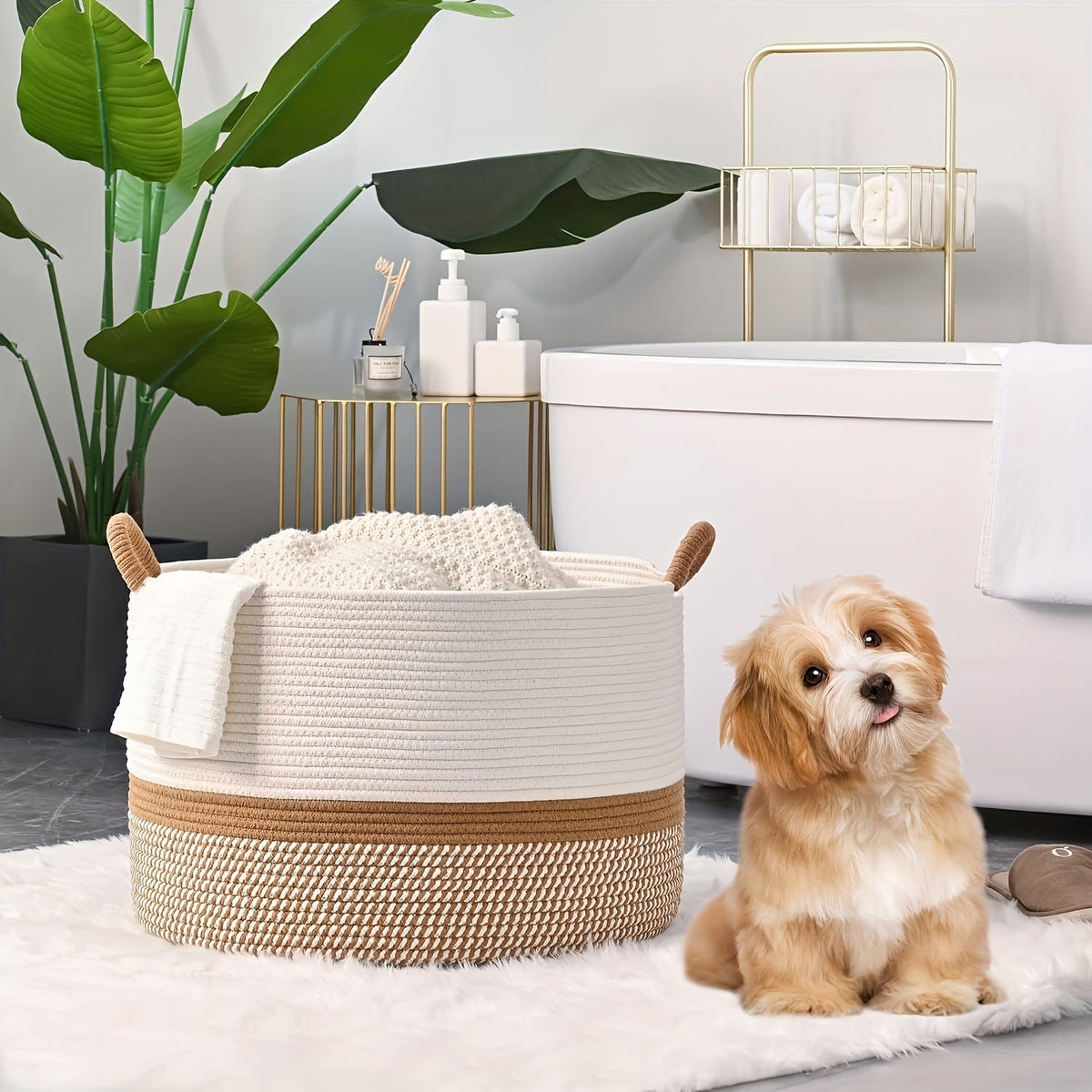 Katoenen opbergmand in boho-stijl – veelzijdig en decoratief