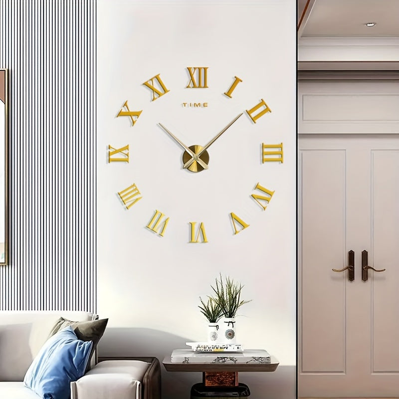 Grote wandklok met Romeinse cijfers – minimalistisch vintage design