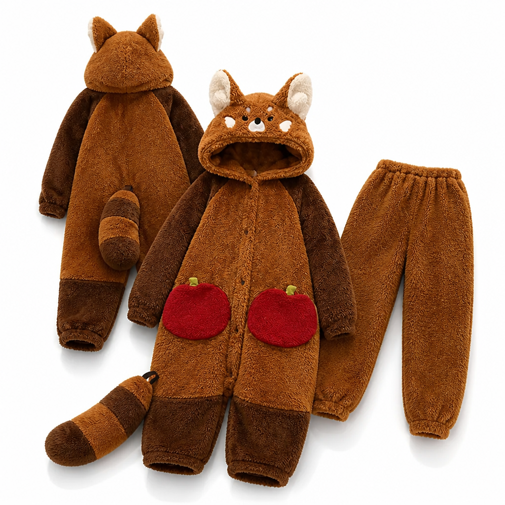 Knus capuchonbadjas met afneembare staart van polyester