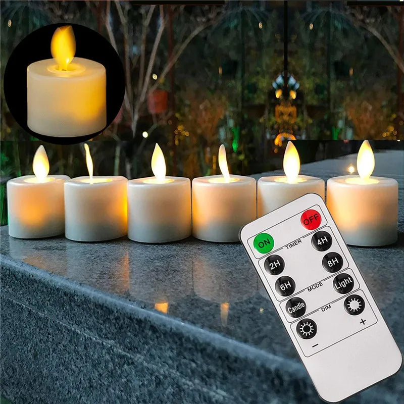LED Kaarsenset met afstandsbediening en timer – vlamvrij