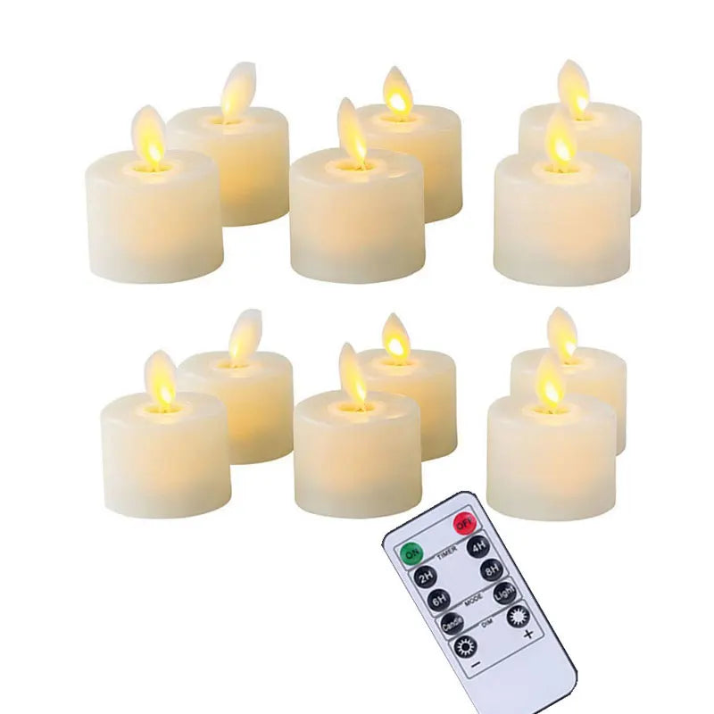 LED Kaarsenset met afstandsbediening en timer – vlamvrij