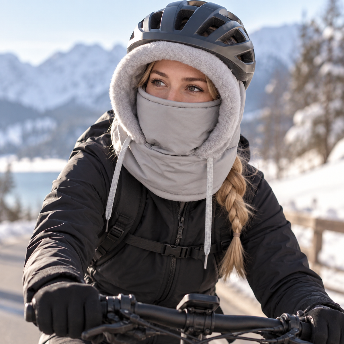Winddichte bivakmuts met gezichtsmasker – warm gevoerd