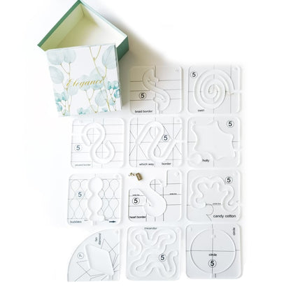 Acryl Quiltsjablonen Set – 12-Delige Patchwork Sjablonen voor Quilting
