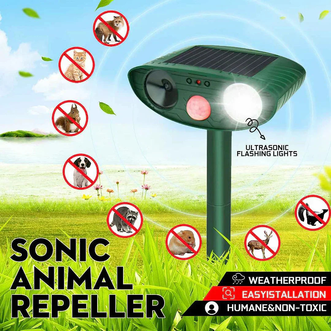 Ultrasoon Dierenafweer op Zonne-energie voor Tuin en Terras