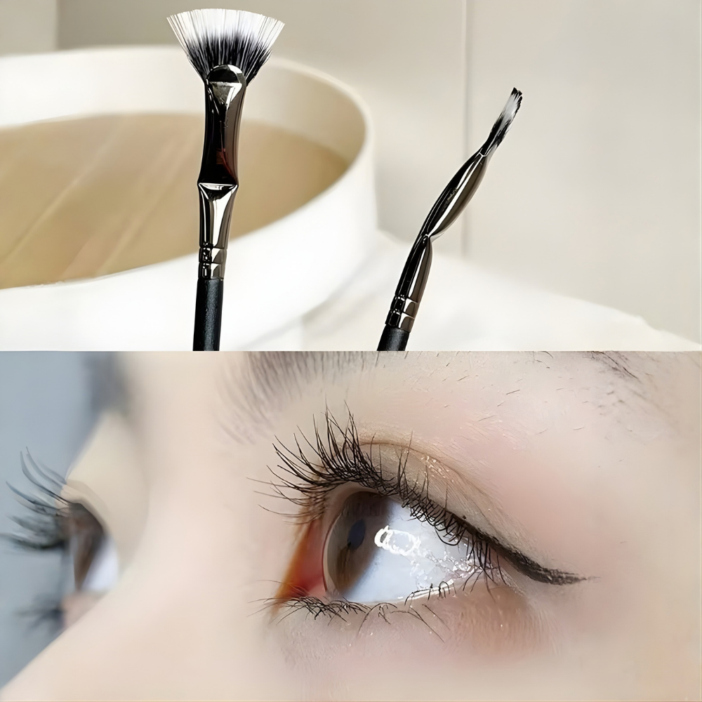Waaiervorming Wimperborsteltje met Gebogen Kop voor Gespreide Wimpers