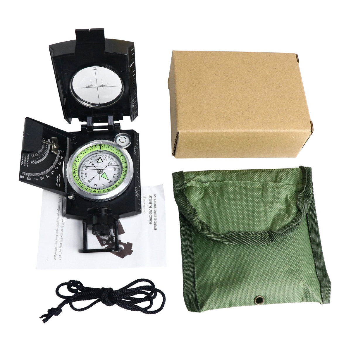Militair Kompas met Hellingsmeter voor Wandelen en Bergbeklimmen