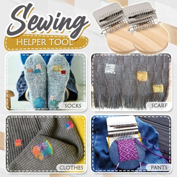 Mini Weefgereedschap voor Textielherstel – Hout en Roestvrij Staal