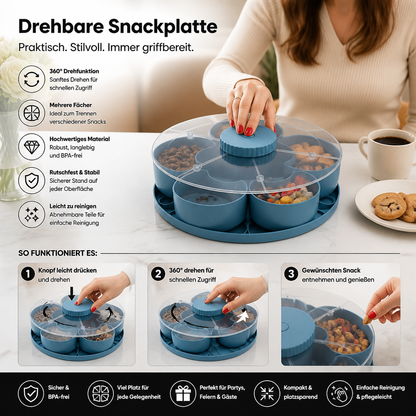 Draaibare Serveerschaal met Vakken voor Snacks en Hapjes