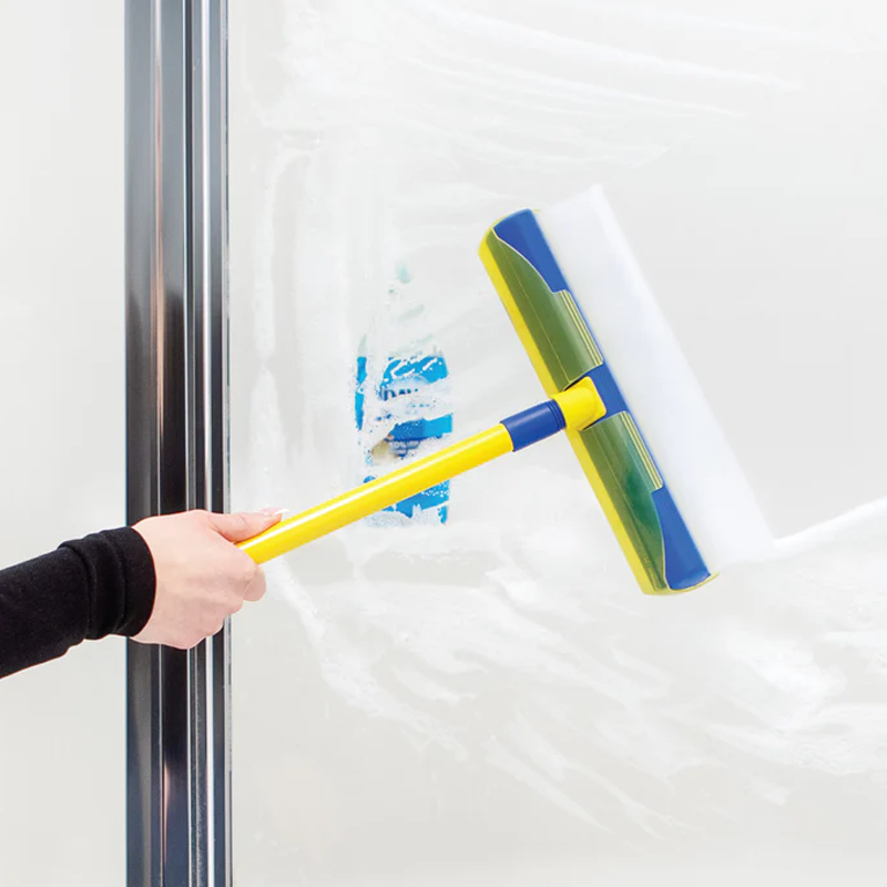 Streepvrije Glasreiniger Set met Siliconen Wisser 30 cm en Microvezeldoek