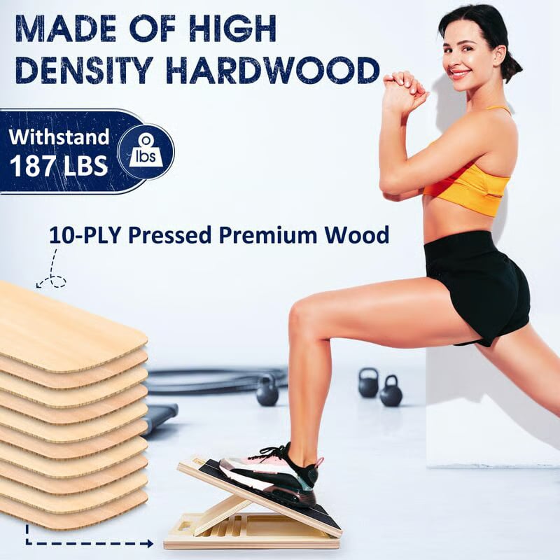 Houten Schuine Plank voor Stretching, Balans en Flexibiliteit