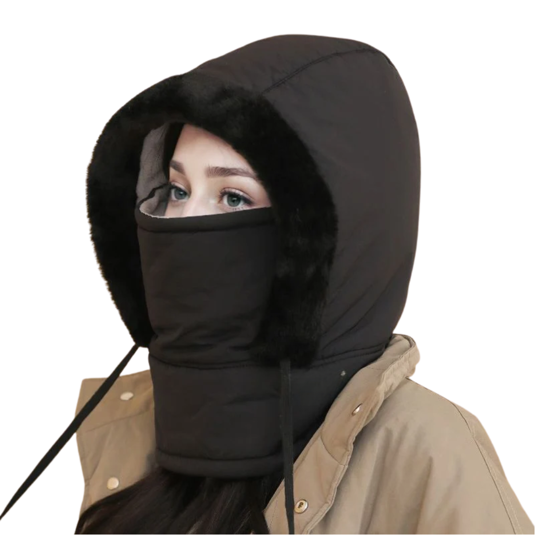 Winddichte bivakmuts met gezichtsmasker – warm gevoerd