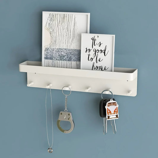 Wandplank met Haken en Legvak voor Gang, Keuken en Badkamer