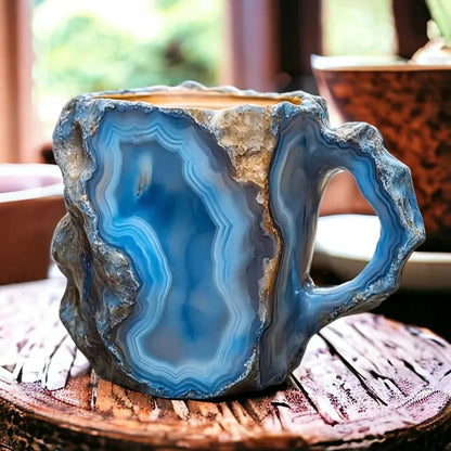Handgemaakte Koffiekop van Mineraalsteen – Jaspis, Onyx of Kwarts