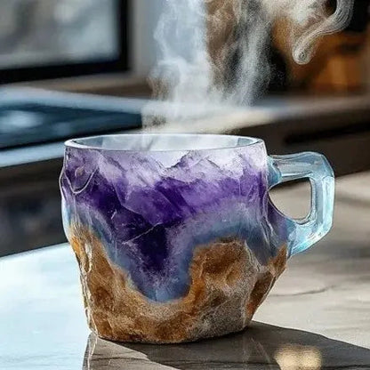 Handgemaakte Koffiekop van Mineraalsteen – Jaspis, Onyx of Kwarts
