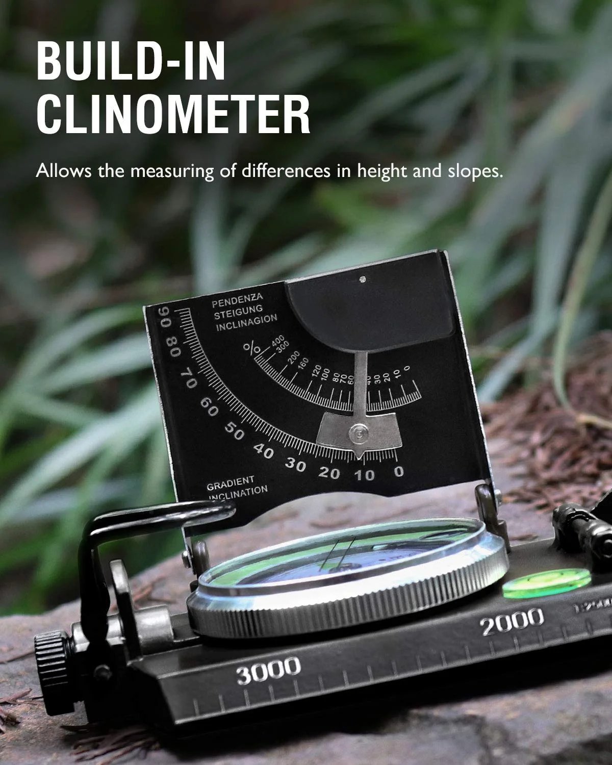 Militair Kompas met Hellingsmeter voor Wandelen en Bergbeklimmen