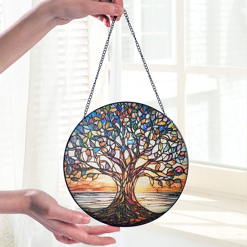Levensboom raamhanger van acryl – Kleurrijke lichtreflecties