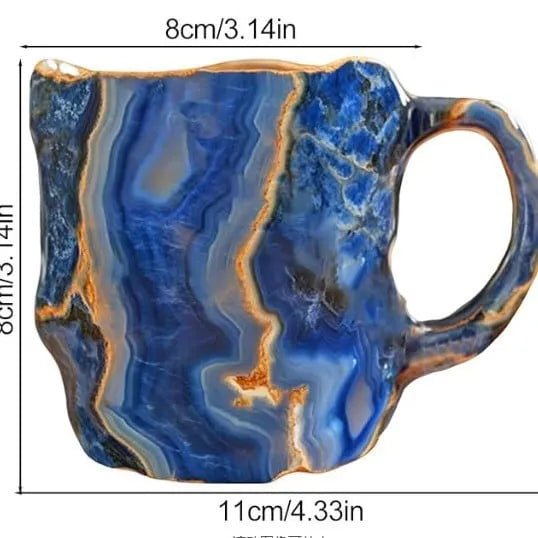 Handgemaakte Koffiekop van Mineraalsteen – Jaspis, Onyx of Kwarts