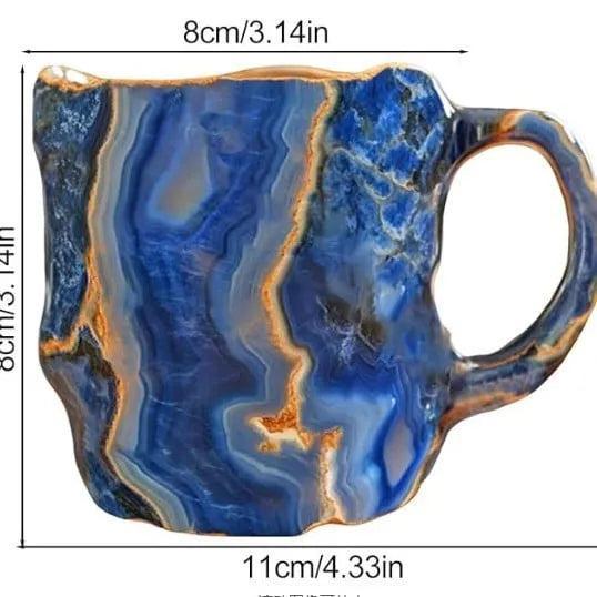 Handgemaakte Koffiekop van Mineraalsteen – Jaspis, Onyx of Kwarts