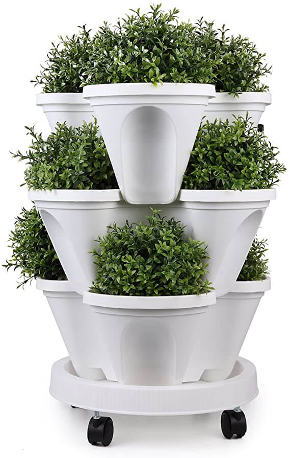 Verticale Plantentoren met 4 Niveaus en Bewateringssysteem voor Balkon & Tuin