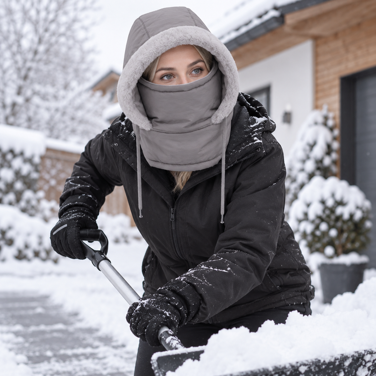 Winddichte bivakmuts met gezichtsmasker – warm gevoerd