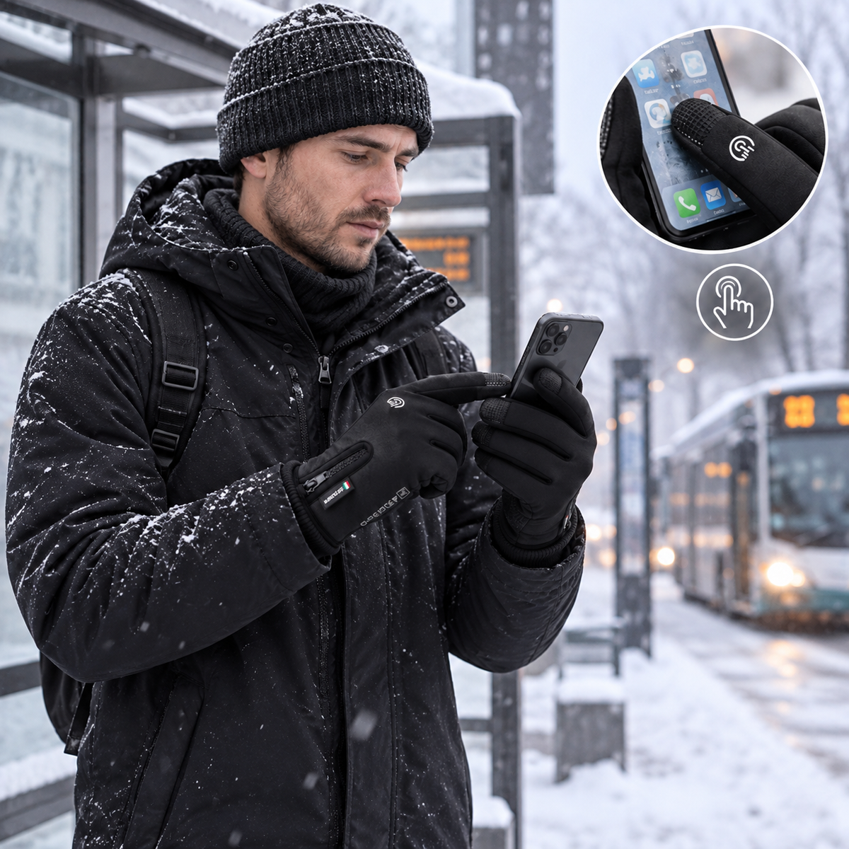 Waterdichte thermohandschoenen met touchscreen – winter