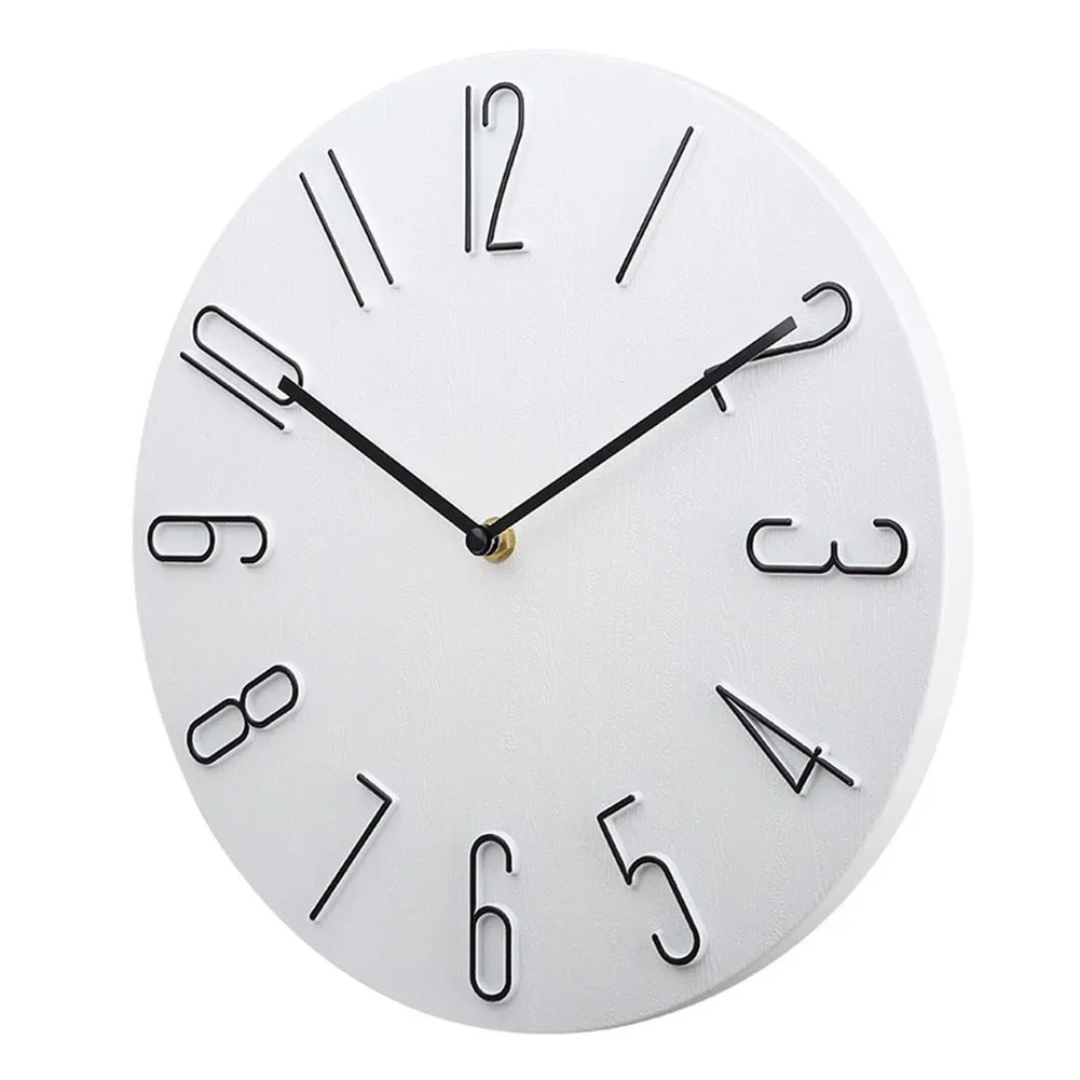 Moderne wandklok met stil quartz uurwerk – ronde tafelklok 30 cm