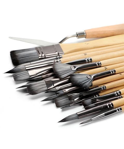 Professionele Penselenset 24 Stuks met Paletmes – Acryl, Aquarel & Olieverf