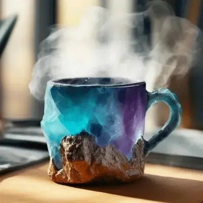 Handgemaakte Koffiekop van Mineraalsteen – Jaspis, Onyx of Kwarts